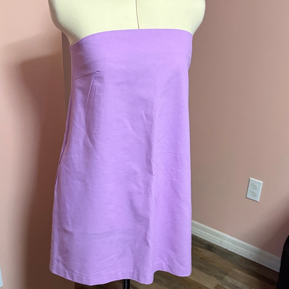Anthropologie Lavender Strapless Cutout Shift Dress